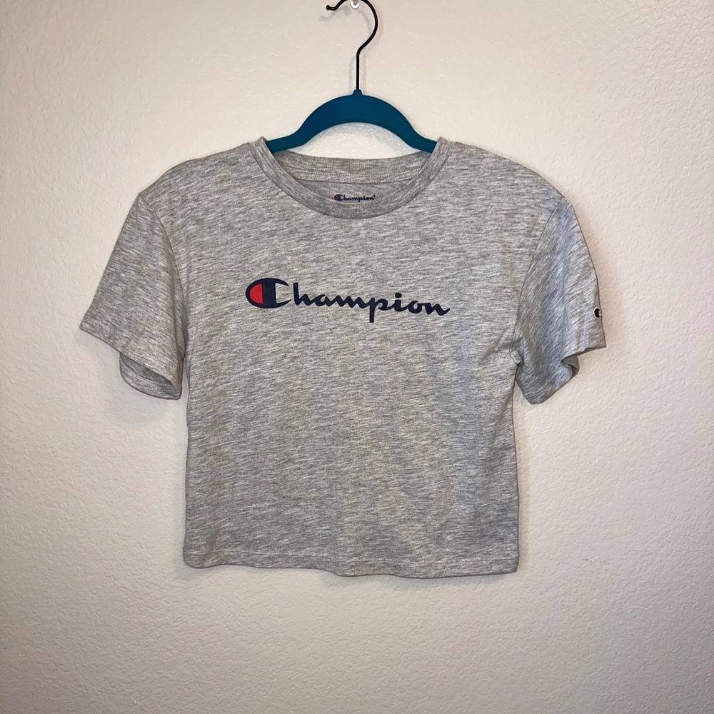 Women’s Champion Gray Crop Top, Size M.